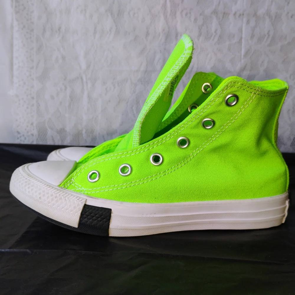 Converse Neon Green Patchwork Kids Sneakers Sz 13y